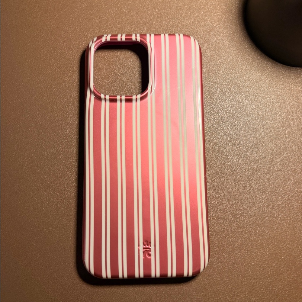 Velvet Caviar Pink and White Vertical Stripe Phone Case